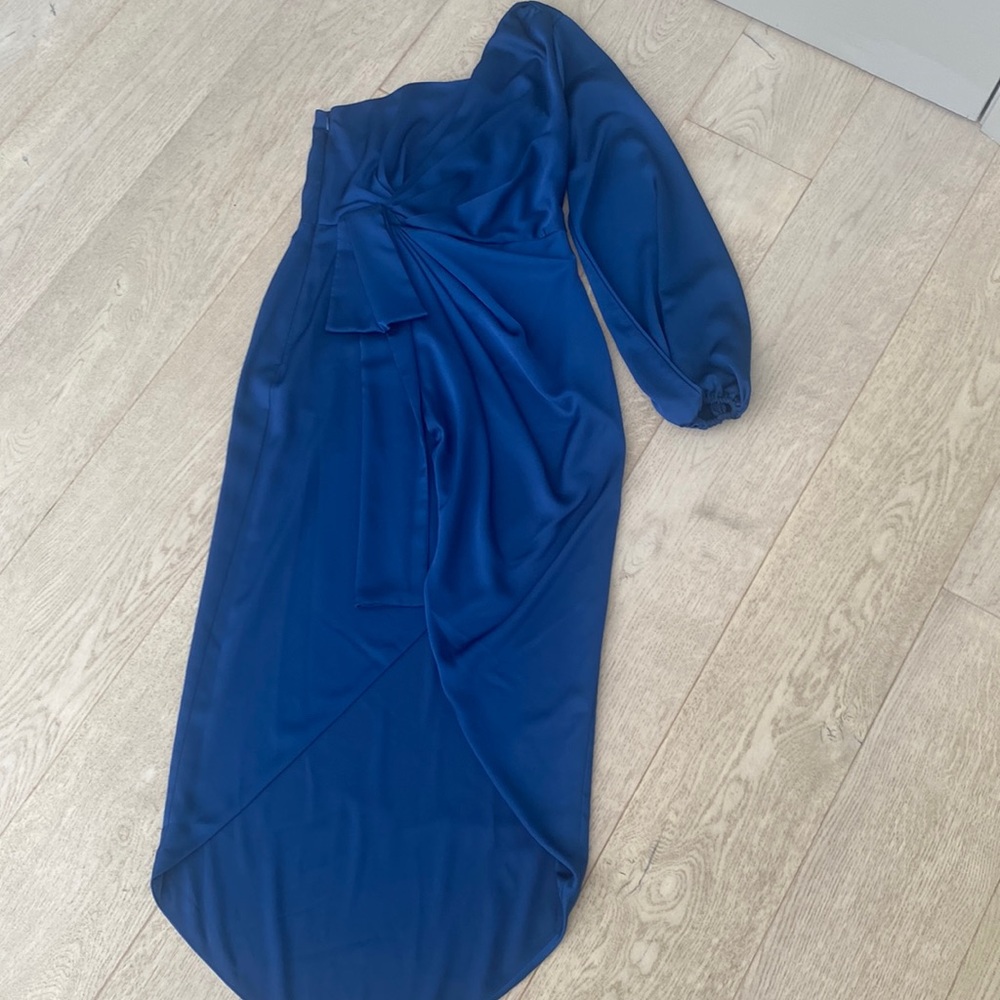 Amur blue one shoulder dress